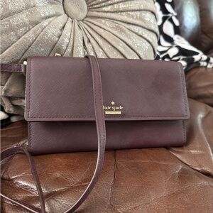 Kate Spade Brown Crossbody with Gold Accents